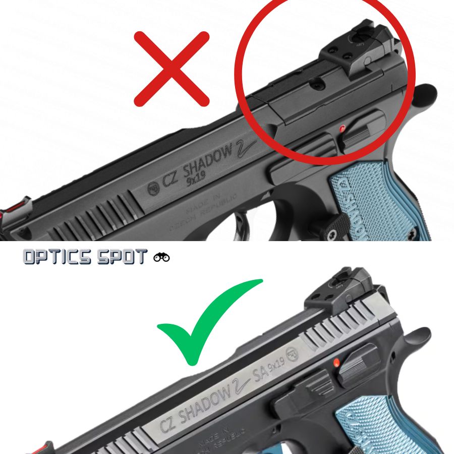 CZ Shadow 2, CZ 75 SP-01 Shadow rødpunktsiktemontasje | Trijicon RMR footprint