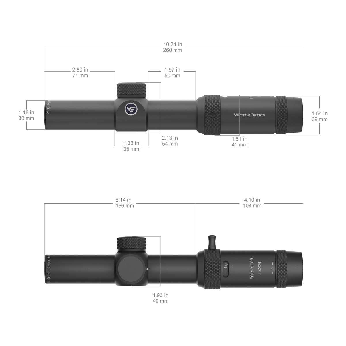 Vector Optics Forester 1-4x24SFP riflekikkertsikte Vector Optics