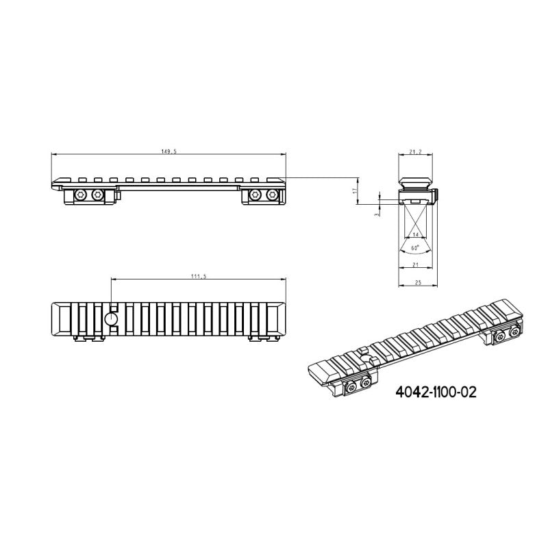 Sako 90 Picatinny-skinne