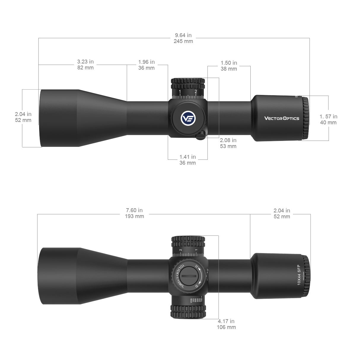 Vector Optics Veyron 10x44 SFP kompakt riflesikte