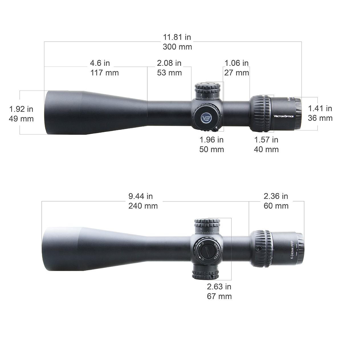 Vector Optics Veyron 6-24x44 FFP riflekikkert Vector Optics