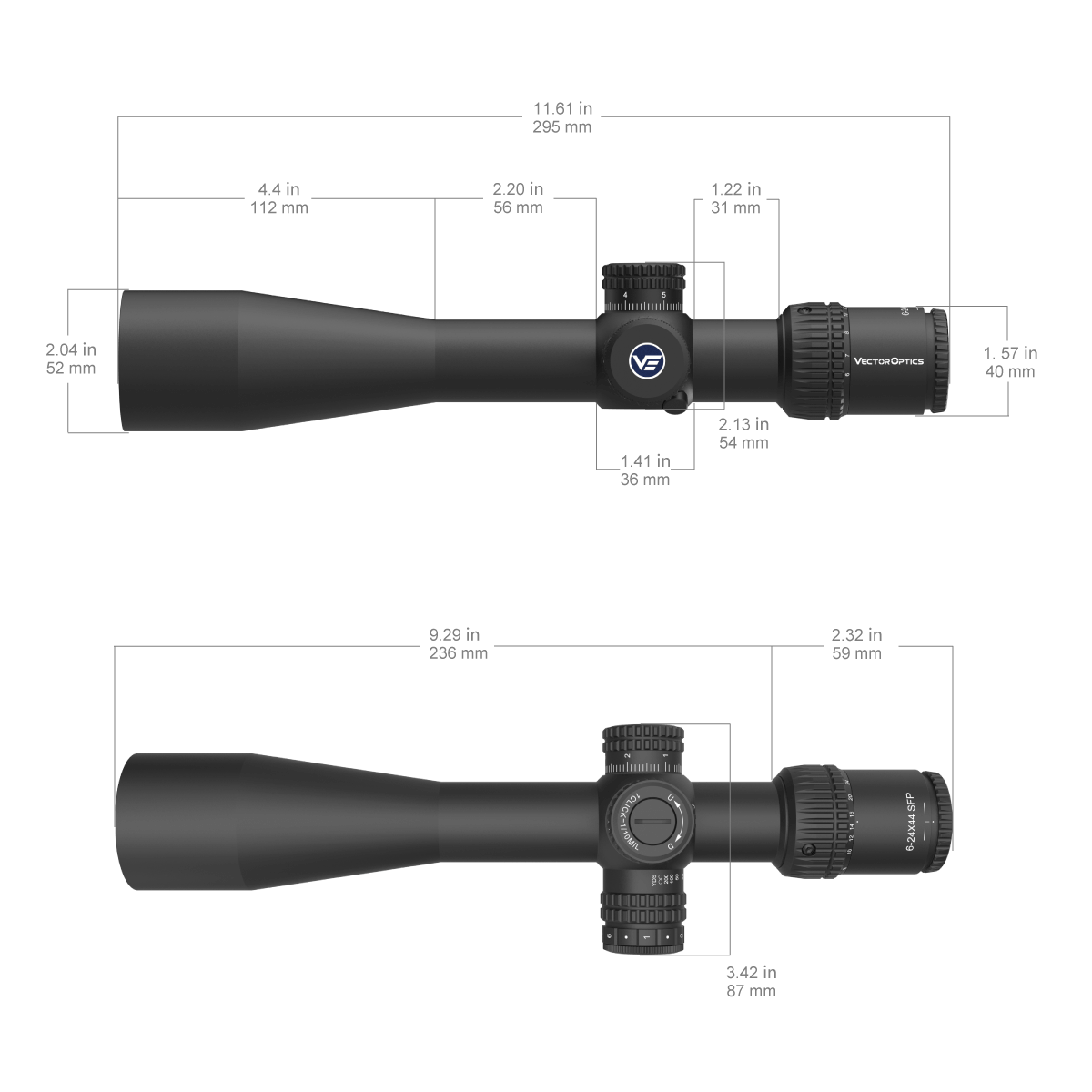 Vector Optics Veyron 6-24x44IR SFP kompakt riflesikte