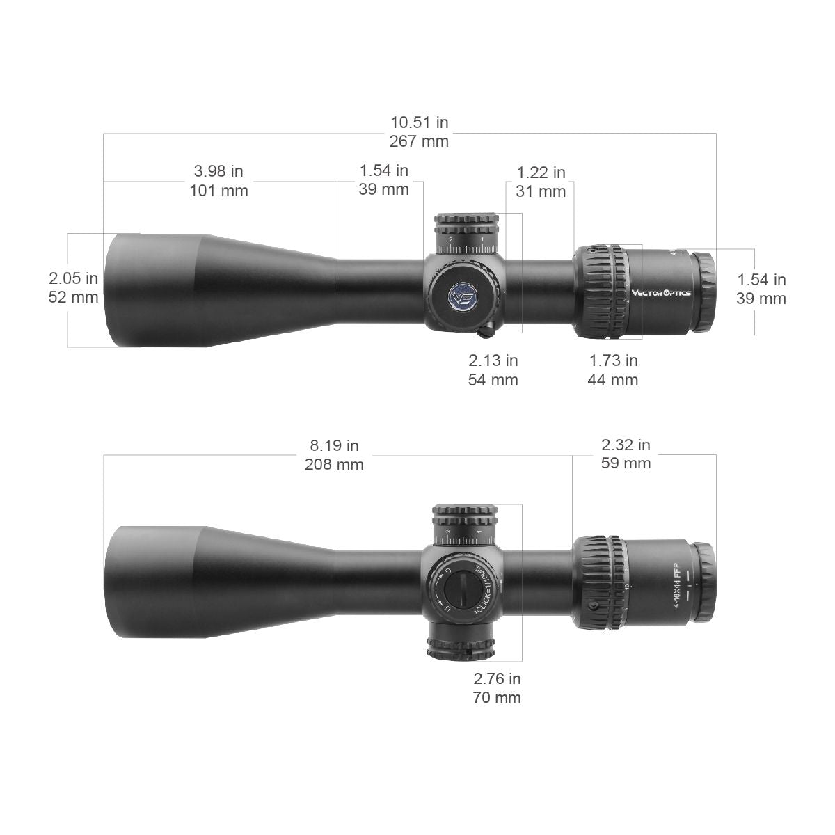 Vector Optics Veyron 4-16x44 FFP riflekikkert