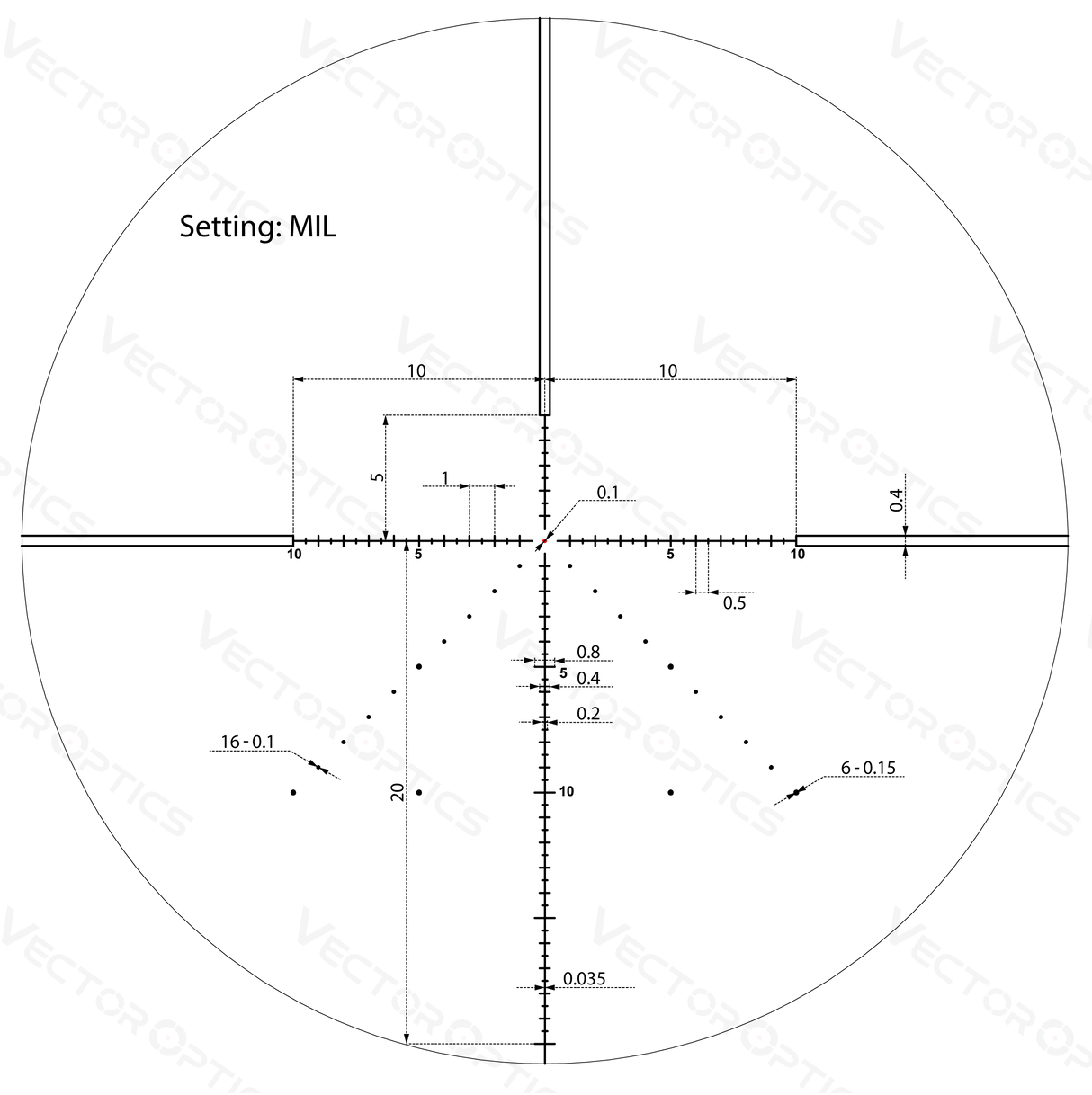 Vector Optics Veyron 4-16x44 IR First Focal Plane Illuminated kikkertsikte
