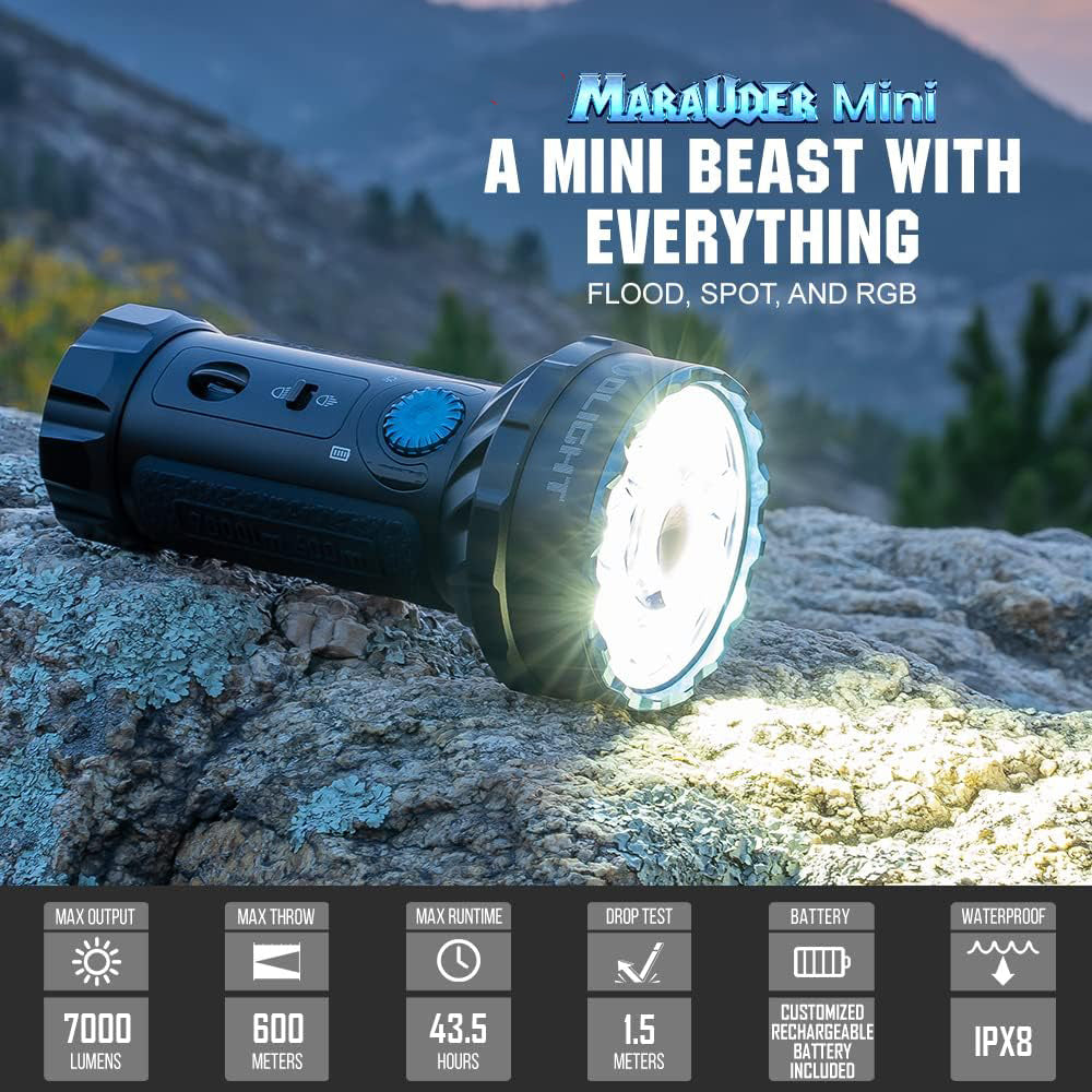 Olight Marauder Mini | flerfarget oppladbar lykt | 7.000 lm