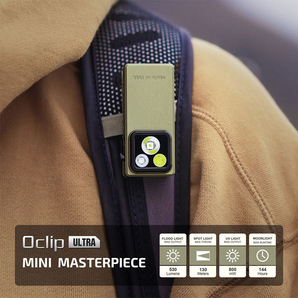 Olight Oclip Ultra | 3-i-1 clip-on EDC-lykt | 530 lm - Olive Green