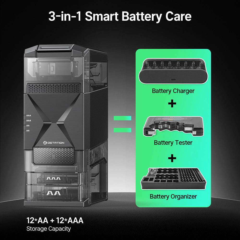 Olight Ostation 2 | smart AA/AAA batterilader | 3-i-1