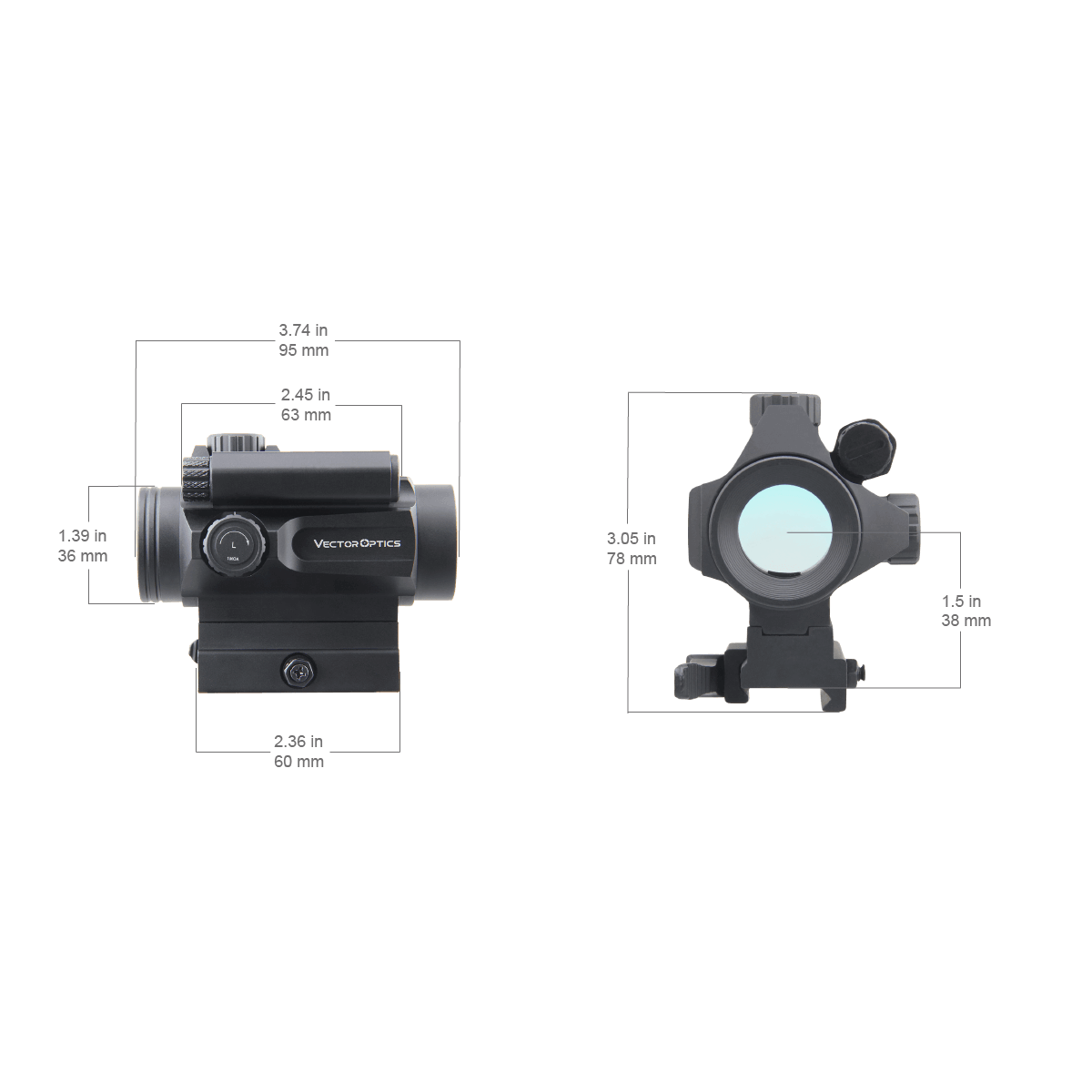 Vector Optics Nautilus 1x30 Kikkert Dobbelt Retikkel rødpunktsikte 