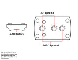 Universal hagle / rifle [.670" Radius] rødpunktsikte montasje | type S 