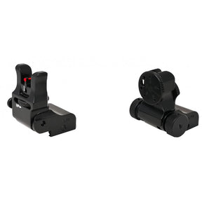 Sammenleggbare justerbare sikter for Picatinny base [AR-15 M4 & other] | med fiberoptikk