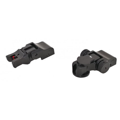 Sammenleggbare justerbare sikter for Picatinny base [AR-15 M4 & other] | med fiberoptikk