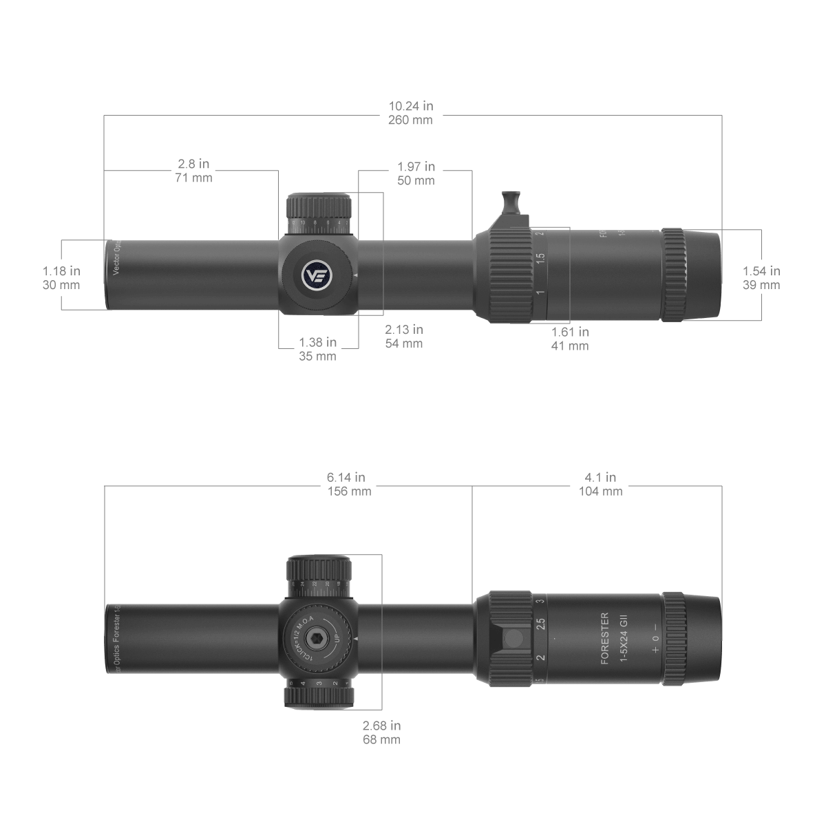 Vector Optics Forester 1-5x24SFP GenII riflekikkert 