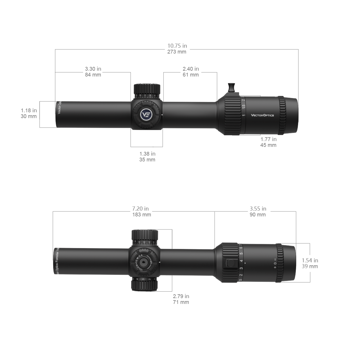 Vector Optics Forester 1-8x24 SFP riflekikkert 