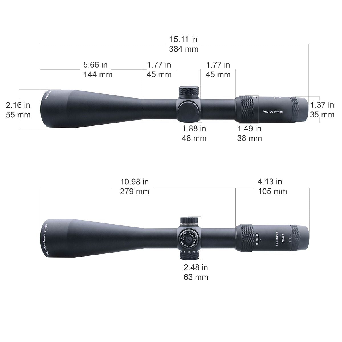 Vector Optics Forester 3-15x50SFP riflekikkert 