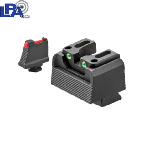 Glock 17 MOS, 19 MOS, 34 MOS semi-adjustable sight set | with fiber optics type B LPA
