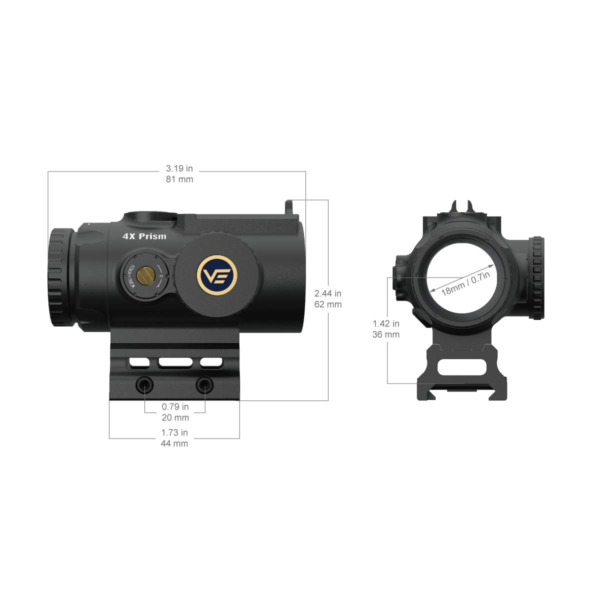 Vector Optics Paragon 4X 24 ultra kompakt prisme riflekikkert 