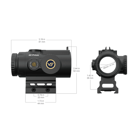 Vector Optics Paragon 4x24 ultra kompakt prismesikte for rifle