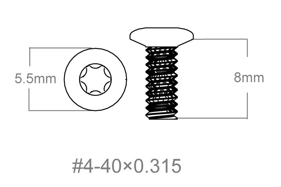 Sett med skruer 3 stk | 4-40x0.315" [T10] 