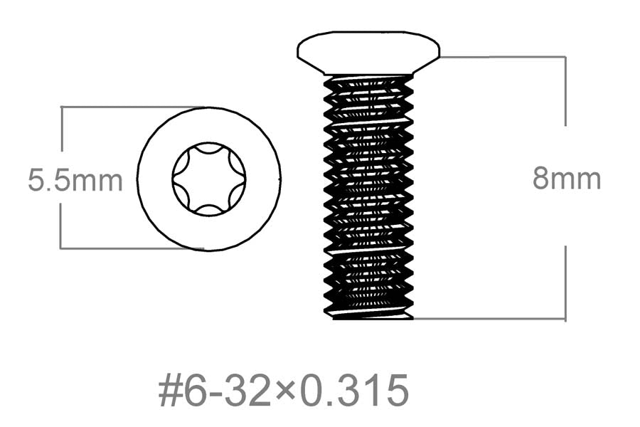 Sett med skruer 3 stk | 6-32x0.315" [T10] 