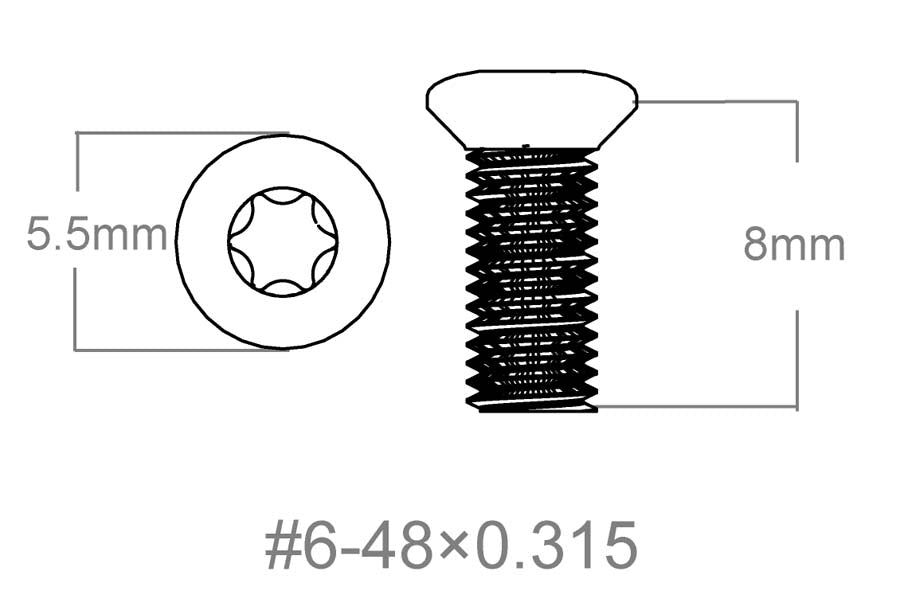 Sett med skruer 3 stk | 6-48x0.315" [T10] 