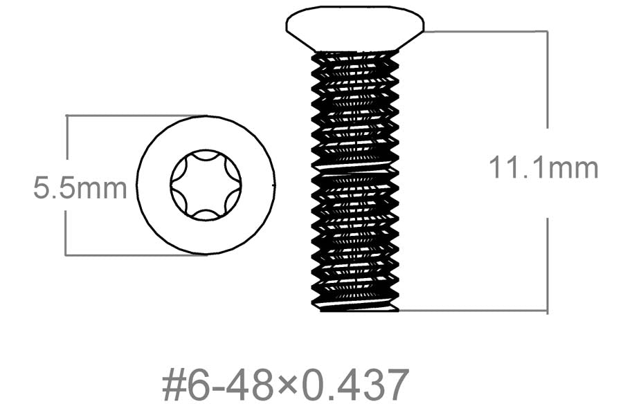 Sett med skruer 3 stk | 6-48x0.437" [T10] 