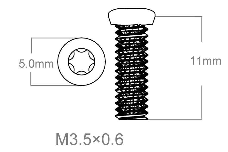 Sett med skruer 3 stk | M3.5x0.6 [T10] 