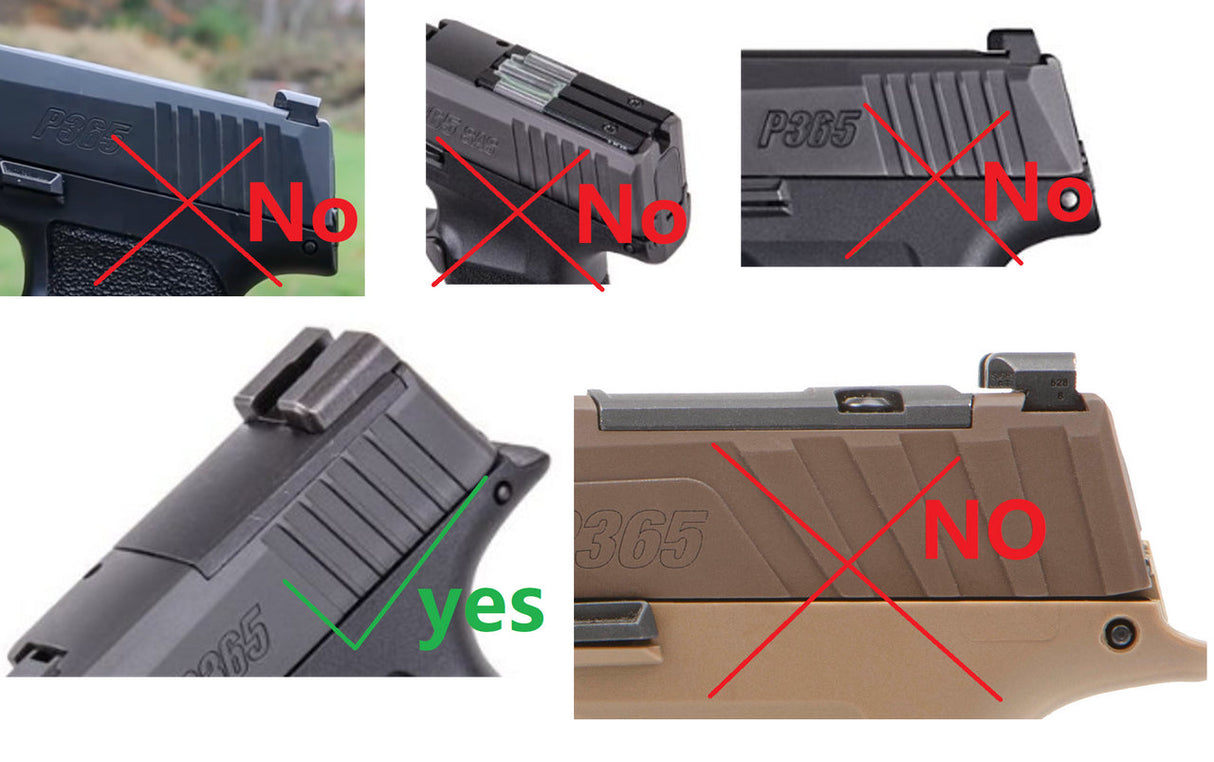 Sig P365 [X & XL] optics ready plate kompatibilitetssjekk