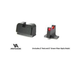 Sig Sauer P220 P226 P229 P320 & P365 Optics Ready høye sportssikter med fiberoptikk
