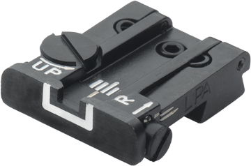 Tanfoglio Limited, EAA Witness, IWI Jericho, Springfield P9 fullt justerbart baksikte [gammel svalehale 9,5 mm] | med hvite linjer 