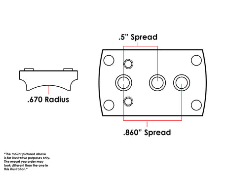 Universal shotgun / rifle [.670’’ Radius] rødpunktsiktemontasje | type S [RMSc DPP K-series footprint]