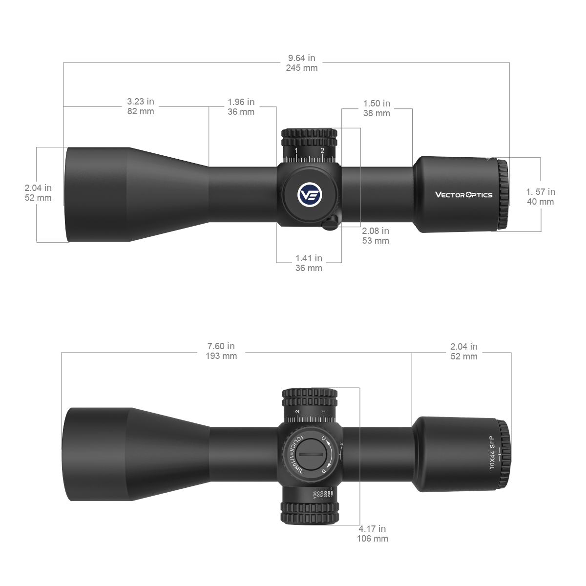 Vector Optics Veyron 10x44 SFP kompakt riflekikkert 