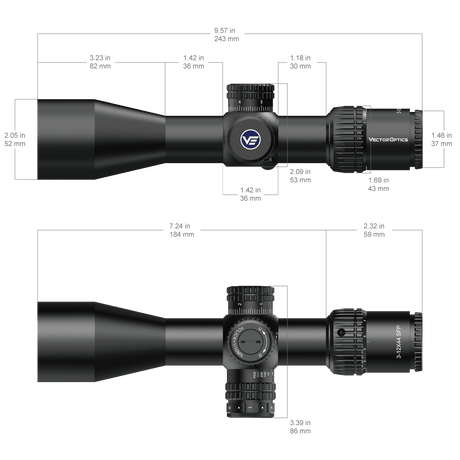 Vector Optics Veyron 3-12x44IR SFP kompakt riflesikte