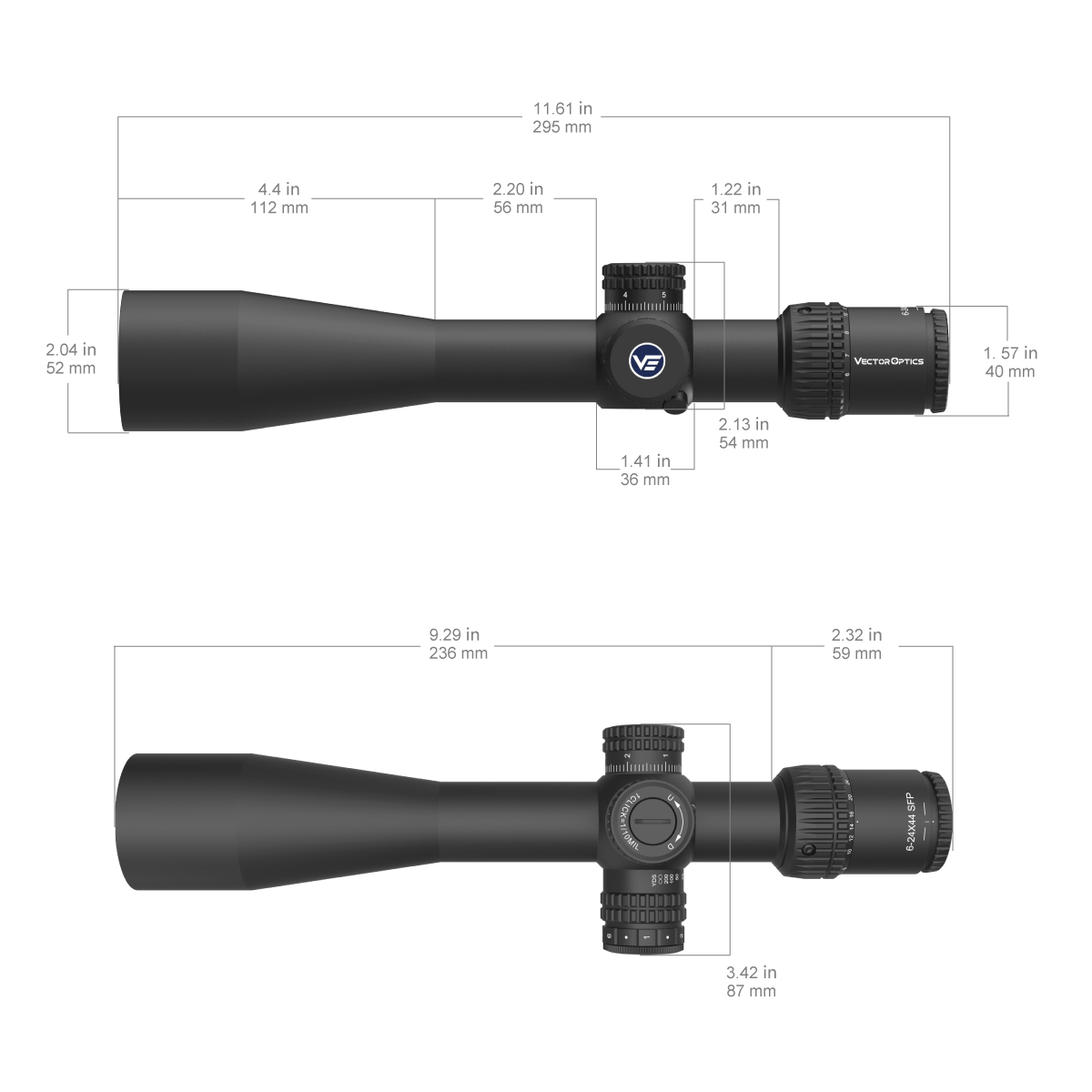 Vector Optics Veyron 6-24x44IR SFP kompakt riflekikkert 