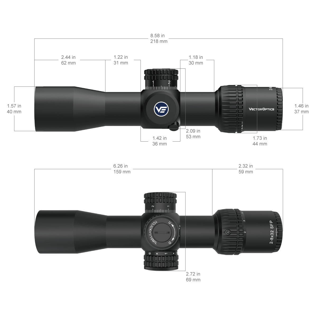 Vector Optics Veyron 2-8x32IR kompakt riflekikkert 