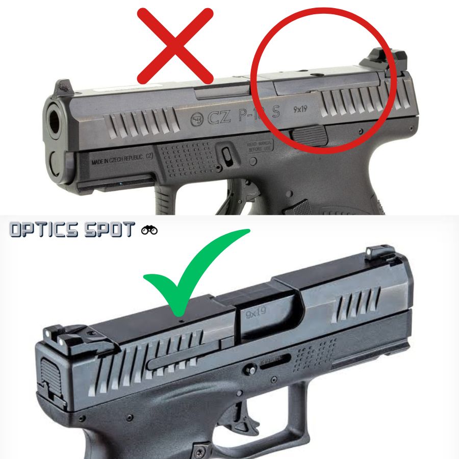 CZ P-10 [P-10C P-10F P-10S] rødpunktsiktemontasje | Shield RMSc footprint