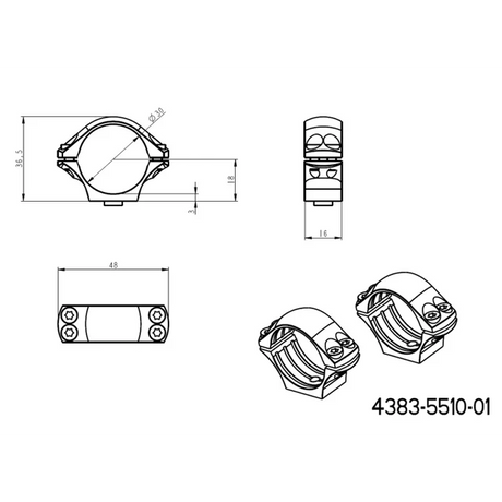 30mm montasjeringer | lang Picatinny QD taktisk base 