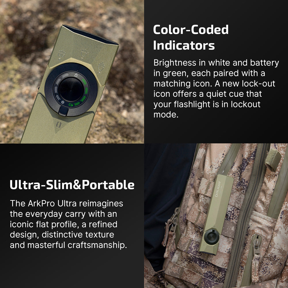 Olight ArkPro Ultra | flat 4-in-1 EDC lykt | 1.700 lm - Olive Green