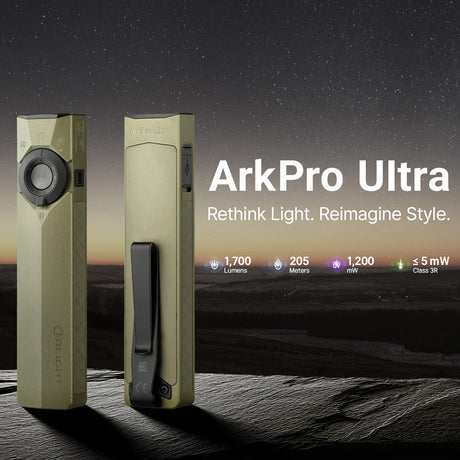 Olight ArkPro Ultra | flat 4-in-1 EDC lykt | 1.700 lm - Olive Green