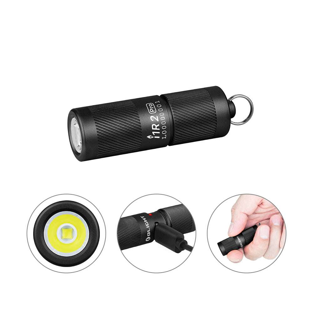 Olight i1R 2 Pro | oppladbar nøkkelringlykt | 180 lm - Svart