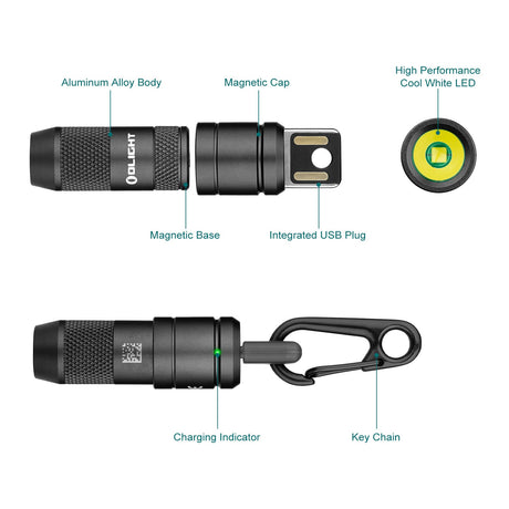 Olight imini 2 | mini oppladbar nøkkelringlykt | 50 lm