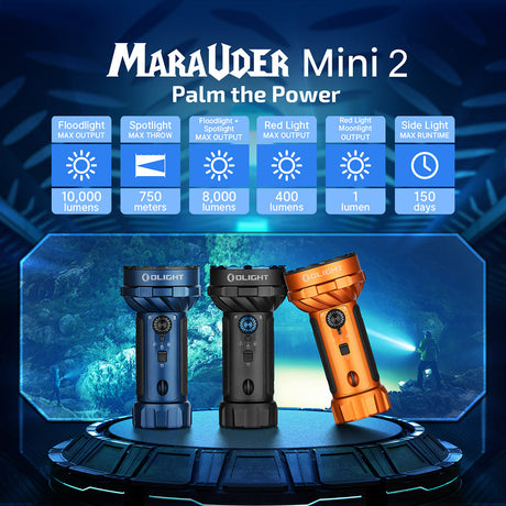 Olight Marauder 2 Mini | kraftig oppladbar lykt | 10.000 lm