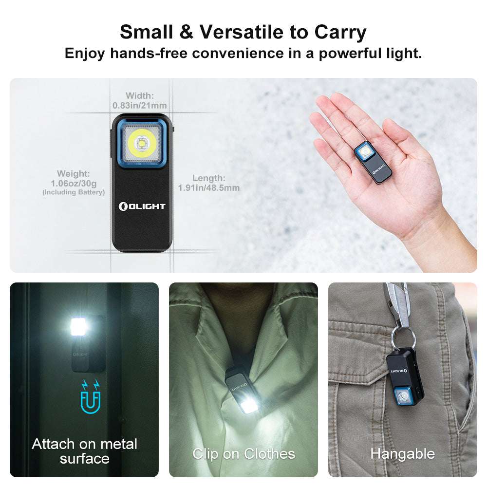 Olight Oclip | oppladbar EDC clip light | 300 lm - Svart