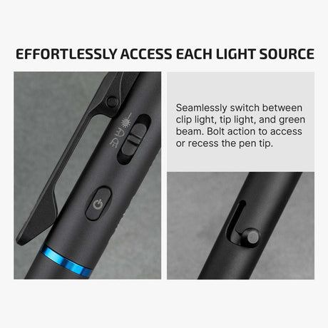 Olight O’Pen 3 | multifunksjonell pennelykt | 120 lm + grønn laser - Svart