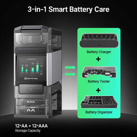 Olight Ostation 2 Pro | smart AA/AAA batterilader | 3-i-1