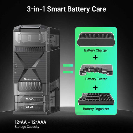 Olight Ostation 2 | smart AA/AAA batterilader | 3-i-1