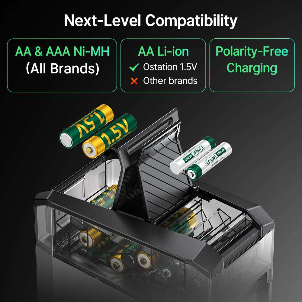 Olight Ostation 2 | smart AA/AAA batterilader | 3-i-1