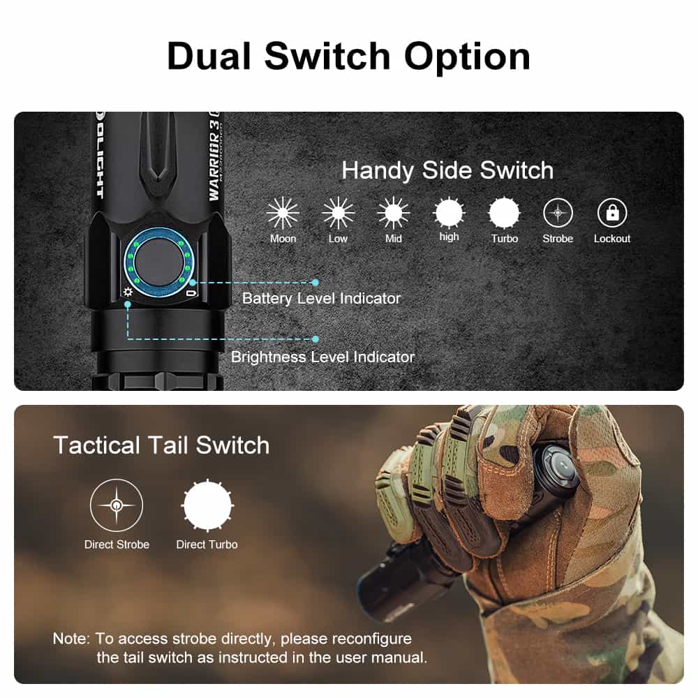 Olight Warrior 3S | taktisk lykt | 2.300 lm
