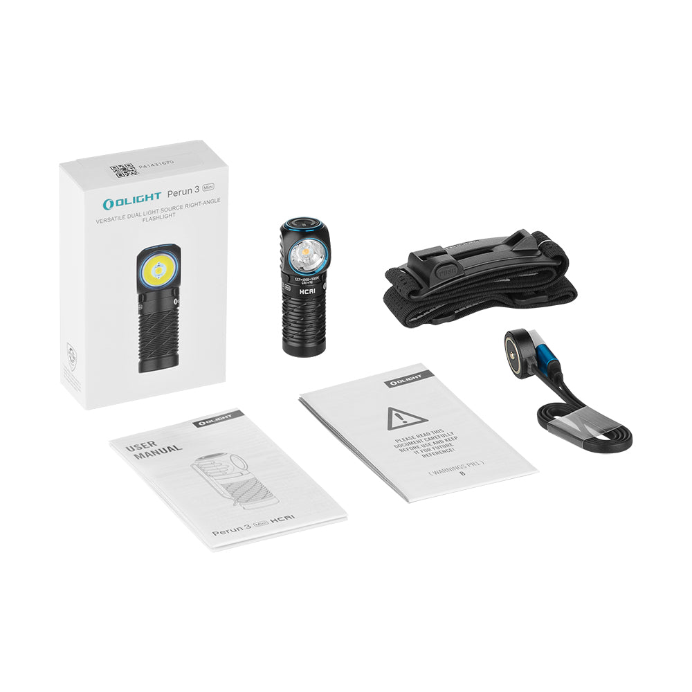 Perun 3 Mini | oppladbar hodelykt | 1 250 lm