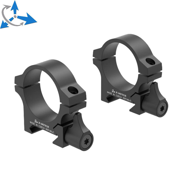 30mm kikkertsikteringer | Picatinny base med hendel