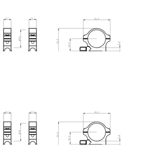 30mm kikkertsikteringer | Picatinny base with screw nut - Low